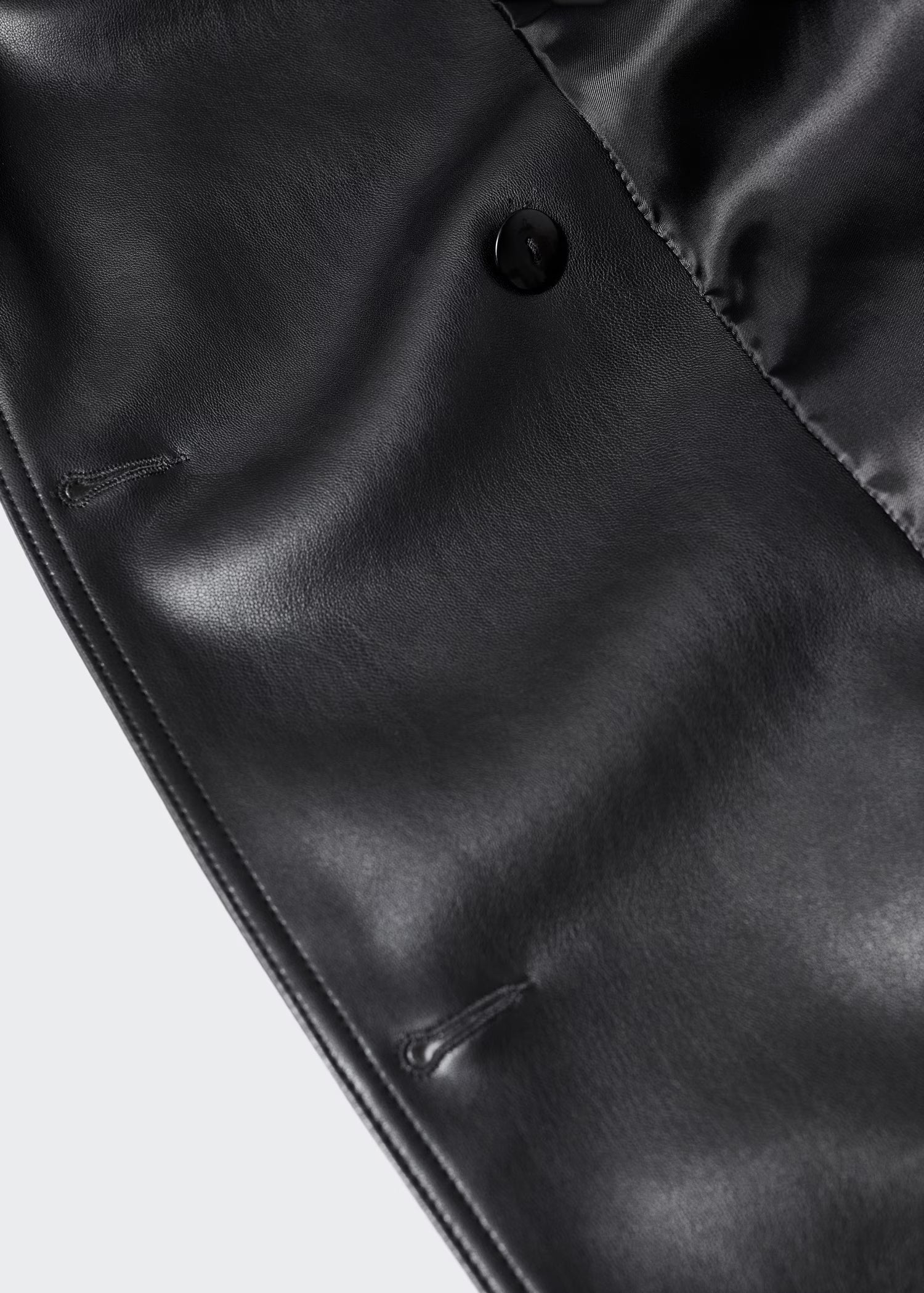Oversize leather-effect trench coat