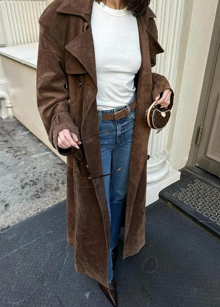 Faela | Suede Trench Coat
