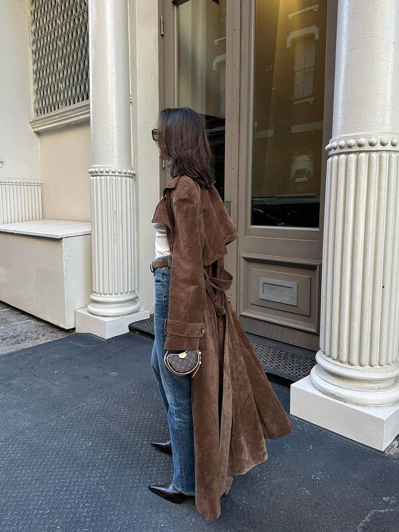 Faela | Suede Trench Coat