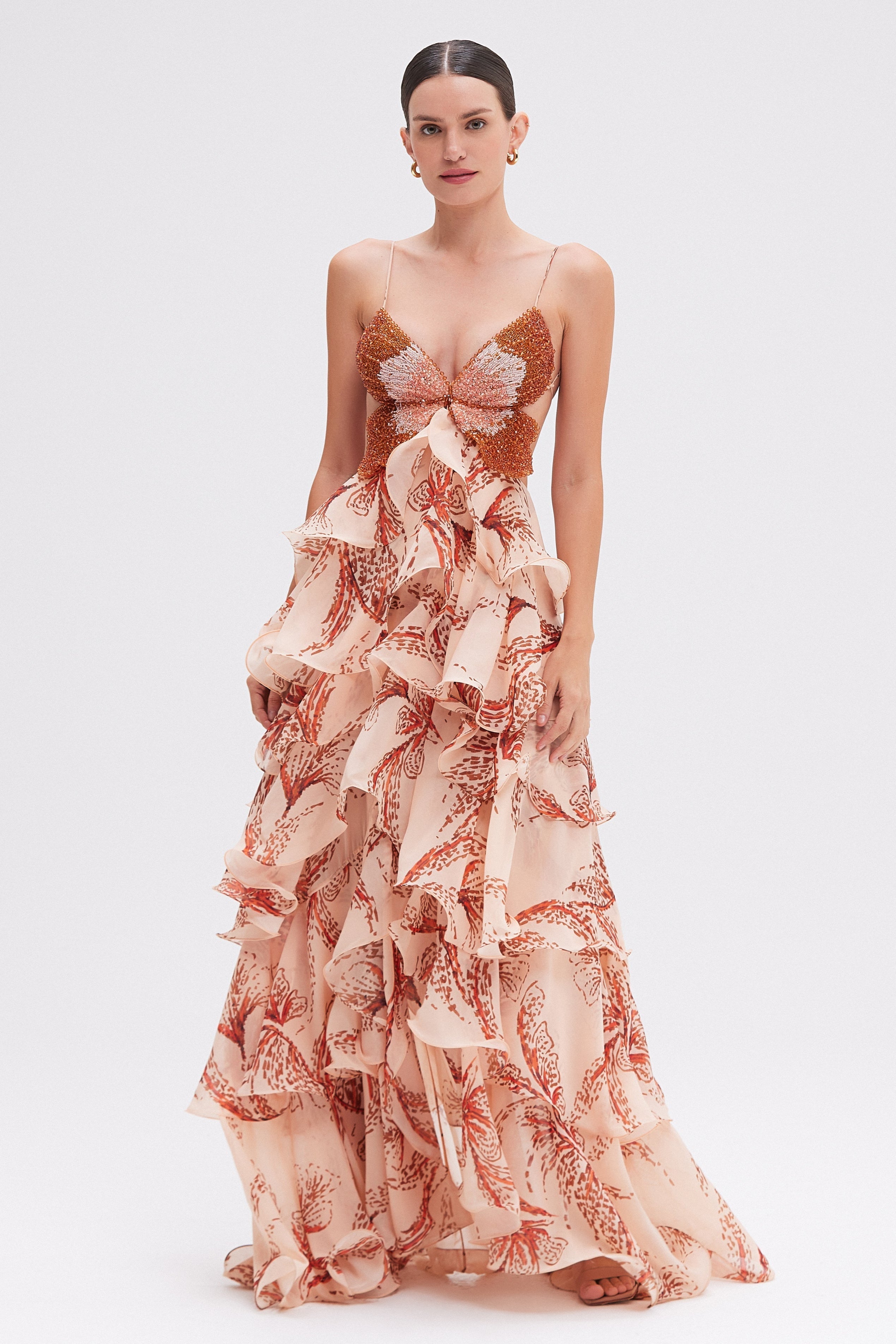 Sunset Butterfly Maxi Dress (Runway)