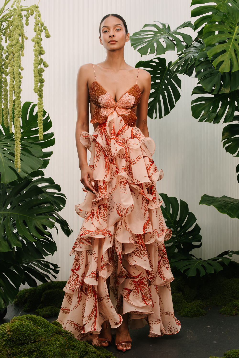 Sunset Butterfly Maxi Dress (Runway)